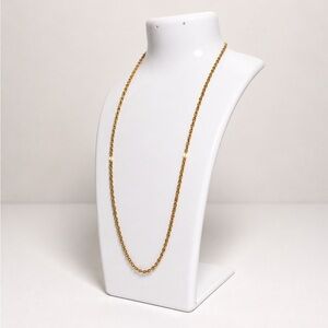 Gold-Tone Rope Chain Necklace Minimalist Layering Jewelry Essential‼️